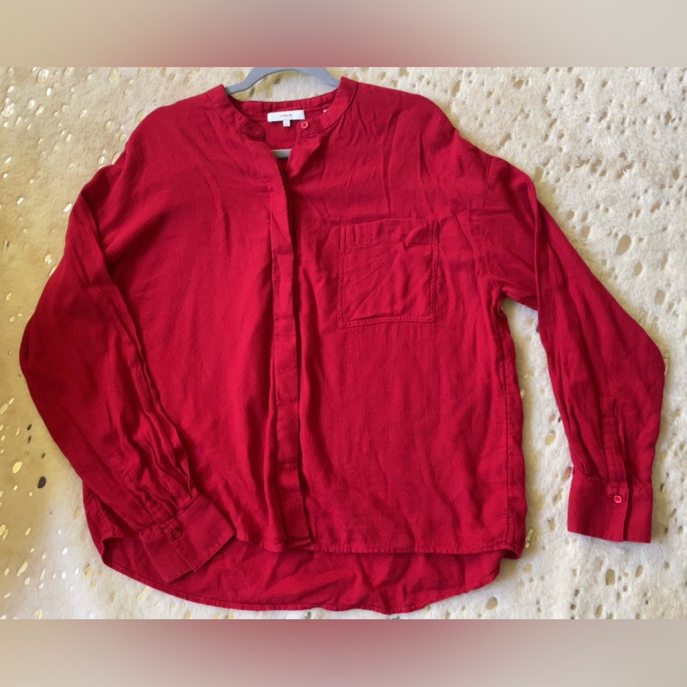 Vince Red Button Down Shirt L